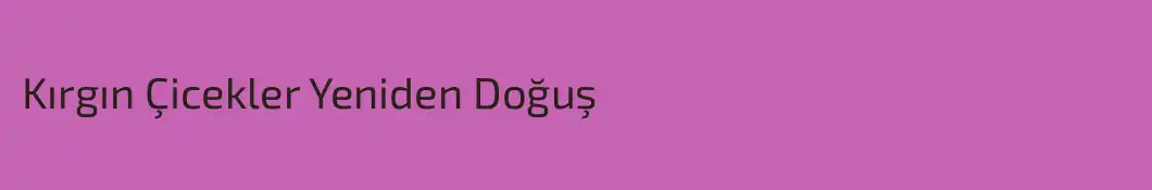 Kırgın Çicekler Yeniden Doğuş